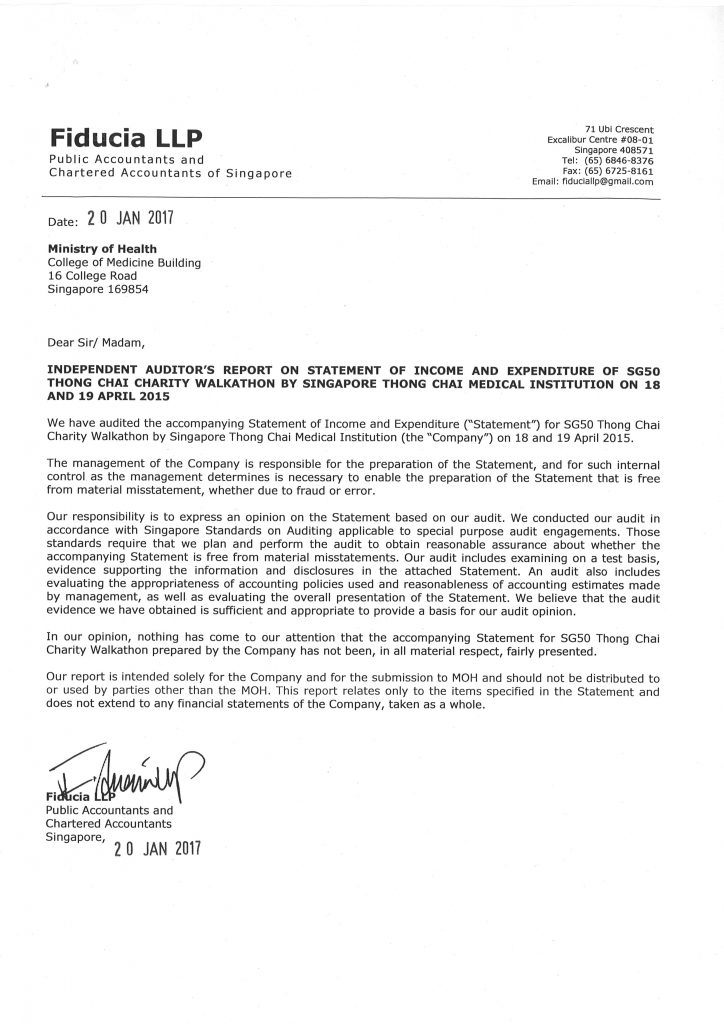 SG50 auditor report